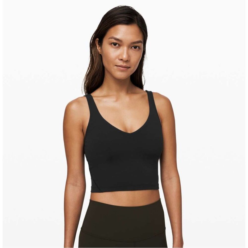 Lululemon Align Top size 4 Black Tank Bra Light Support AB Cup W1CW4S